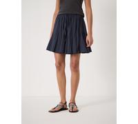 HUSH Pure Cotton Pleated Mini Skirt Navy