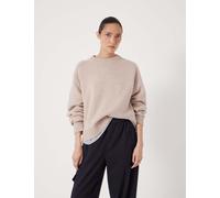 HUSH Pure Merino Wool Crew Neck Relaxed Jumper Oatmeal