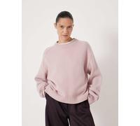 HUSH Pure Merino Wool Crew Neck Relaxed Jumper Soft Pink