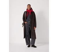 HUSH Pure Wool Leopard Print Double Faced Coat Brown Mix