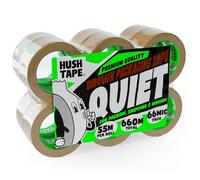 Hush Tape Heavy Duty Low Noise Brown Packing Tape - Parcel Tape Strong Tape for Packing Boxes, Shipping, and Moving, 48mm x 55m, 66 Micron - 12 rolls