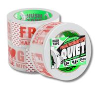 Hush Tape - Heavy Duty Low Noise Fragile Tape for Packing Boxes, Shipping, and Moving - Clear Parcel Packaging Tape, Extra Strong Fragile Packing Tape, 66 Micron, 48mm x 55m (3 Rolls)