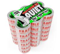 Hush Tape - Heavy Duty Low Noise Fragile Tape for Packing Boxes, Shipping, and Moving - Clear Parcel Packaging Tape, Extra Strong Fragile Packing Tape, 66 Micron, 48mm x 55m (36 Rolls)