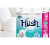 Hush Three-Ply White Toilet Tissue Paper: 36 Rolls