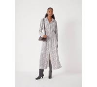 Hush Women's Crepe Animal Print Midi Shirt Dress - Grey Mix, Grey Mix