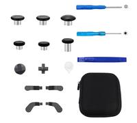 HUSHAX 13-In-1 Metal Thumbsticks Replacement Kits, Video Games Accessories Kits, Controller Paddles Trigger Buttons, 6joysticks, 4 Paddles, 2 d-Pads, 1 Tool, 1 Storage Box, 2 Screwdrivers, 1 Pry Bar