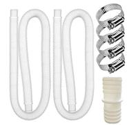 HUSHAX 2pcs Swimming Pool Hose Vacuum Sleeve, Durable Suction Filter, Replacement Interface, with 4 Metal Connection Rings, Suitable for Above Ground Swimming Pool Accessories