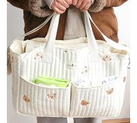 HUSHAX Baby Diaper Storage Basket, Diaper Storage Bag, Washable And Child Storage Bag, With Compartments For Sorting, Essential Items, Suitable For Carrying Indoor And Outdoor