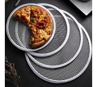 HUSHAX Non Stick Pizza Tray, Circular Pizza Baking Tray, Aluminum Home Baking, 1mm Honeycomb Mesh Design, Dishwasher Washable, Suitable for Family Parties, Pizza Shops