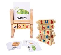HUSHAX Short Vowel Rods Spelling Games, Kids Learning & Educational Toys With Sight Words & Flash Cards, Letter Recognition Spelling Montessori Toys, For Boys And Girls Of Preschool Age