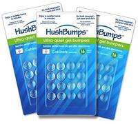 HushBumps Ultra-Quiet Gel Bumpers 3-Pack. Perfect for Cabinets & Drawers. Superior to Common Rubber Bumpers. Provides Soft & Quiet Close. No Tools Required. 48 pcs.