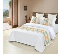 HUSHDML Bed Runner, Bedroom Bed Scarves Bed Throws Durable Decorative Bed Scarf for Home and Hotel(A,47x180cm (for 1.2m bed))