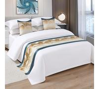 HUSHDML Bed Runner Gradient colour Bedspread Scarf Hotel bed Runners Soft Bed Flag for living room, bedroom, home decoration(B,45x180cm (for 1.2m bed))