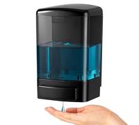 Hushee 1 Pcs Plastic Wall Mounted Soap Dispenser Commercial Manual Soap Containers Wall Dispenser for Kitchen Shower Hotel Liquid Shampoo Gel Chamber (33.8 oz 1000 ml,All Black)