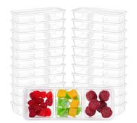 Hushee 10 Pack 17 oz Small Meal Prep Containers with 3 Compartments Snack Containers with Lid Disposable Plastic Bento Box Travel Lunch Food Boxes Stackable for Office Picnic (Clear)