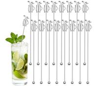 Hushee 20 Pcs Metal Golf Cocktail Stirrers Swizzle Stir Sticks 7.87 Inch Reusable Drink Stirrer Sticks Party Decorations Party Clubhouse and Outing Decorations (Golf Bag)