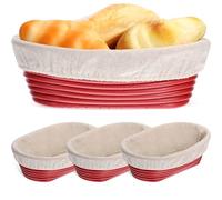 Hushee 3 Pack Banneton Bread Proofing Basket, 10 Inch Oval Sourdough Proofing Basket Sourdough Bread Baking Bowl Kit with Cloth Liners for Bakers Professional & Home Baking