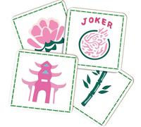 Hushee 4 Pack Mahjong Coasters, Colorful Mah Jong Gift for Mahj Cup, Drink, Table Game, 3.94 x 3.94 Inch (Embroidered Pattern)