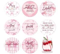Hushee Pink Bow Coquette Coasters with Bible Verses Coasters Set of 8 Bowknot Mini Drink Ceramic Pink Christian Inspirational Quotes for Party Home Office Table Christian Gifts