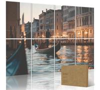 HushHues 8-Pack Art Acoustic Panels 48x32 Inches Acoustic Wall Panels Northern Spring Venice Crossing Sound Absorbing Panels for Recording Studios, Offices, Home, Easy Installation