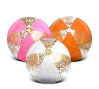HUSHRICH 3Pcs Glitter Inflatable Beach Ball, 14.4 Inch Blow Up Beach Ball Water Recreation Balls for Kids Adult Summer Outdoor Indoor Activity Swimming Pool Sports Birthday Party Supplies
