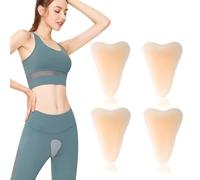 HUSHRICH 4Pcs Y Shape Camel Toe Concealer, Silicone Sticky Camel Toe Underwear Guard Invisible and Reusable, Adhesive Seamless Underwear Pads for Women Sports, Bikini, Yoga Pants Cream