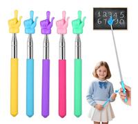 HUSHRICH 5Pcs Telescopic Teachers Finger Pointer, Teachers Pointer Extendable Point Finger Stick Extendable Pointer Finger for Classroom Supplies Teacher's Day Gift, Extends to 22 In (Candy Color)