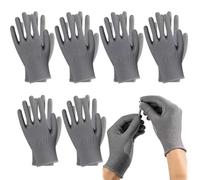 HUSHRICH 6Pairs Work Gloves for Men, Working Glove with Secure Grip on Fingers, Breathable Rubber and Nylon Non-Slip Glove Great for Working, Mechanic, Warehouse, Driving, Construction