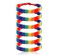 HUSHRICH 6Pcs Gay Pride Accessories - Rainbow Bracelet, LGBT Prides Bracelet, LGBT Gays Prides Rainbow Friendship Bracelets for Men Women Gay, Lesbian, Gifts