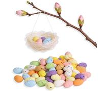 HUSHRICH Mini Eggs Decorations for Kids Easter Day - 100Pcs Mini Foam Easter Eggs Decorative Easter Egg Decor Bulk Egg Basket Filler Ornaments for Easterr Tree Decorations Crafts
