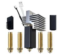 HUSHUI 0.4mm Hotend Kit Replacement for ELEGOO Carbon, All Metal Throat with Upgraded Cooling, Includes 0.2mm 0.4mm 0.6mm 0.8mm Nozzles, 2PK Silicone Cover and Nozzle Brush