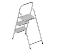 HUSHUI 1/12 Miniature Step Ladder Delicate Metal Texture for Dollhouse Decoration Study Kitchen Bathroom Accessories (Silver)