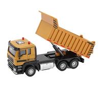 HUSHUI 1:50 Alloy Engineering Dump Truck Toy Model for Kids with Flexible Features and Brown Color 16.2x5.6x7cm