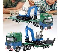 HUSHUI 1:50 Alloy Excavator Toy Durable Engineering Car Model for Kids Playtime - Exquisite Workmanship Simulated Design