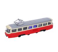 HUSHUI 1:90 Simulation Car Toy for Kids with Sound and Light Features Great for Gift and Decoration Alloy Pull Back Car in Multiple Colors (classic tram red)