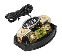 HUSHUI 1 in 1 Out Fuse Holder Box with Digital Voltage Display, High-Performance Fuse Block for Car Yacht Stereo Audio, Includes 100A Fuses, Durable Plastic and Metal Construction