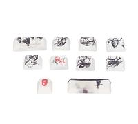 HUSHUI 10 Key DIY Keycap Set, Sublimation Process Ink Martial Arts Theme PBT Keycaps for Mechanical Keyboard, with OEM Height, for Most 61 87 104 108 Key Mechanical Keyboards