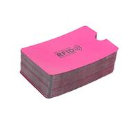 HUSHUI 100 Pcs Anti Scan Card Sleeves Thin Lightweight Foil Protection for Credit Cards Identity Theft Prevention Aluminum 3.62x2.44in (Pink)