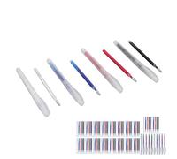 HUSHUI 100Pcs Heat Erase Pens Durable Erasable Fabric Marking Pens for Quilting Sewing Craft Making with 10 Pen Case
