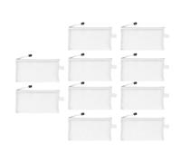 HUSHUI 10Pcs Nylon Mesh Pencil Pouch, A6 Paper Organizer Bags with Tear Resistant Document File Folders (White)