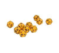 HUSHUI 10PCS Polyhedral Dice Set, High Strength Plastic 20 Sided Dice with Clear Large Numbers, for Role Playing Table Games Math Educational Games (Yellow)