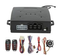 HUSHUI 12V Car Keyless Entry System, Remote Start Engine Lock Unlock Trunk Open Anti Theft Security Alarm, with Flashing Light Prompt Hand Brake Detection, for Universal Vehicles