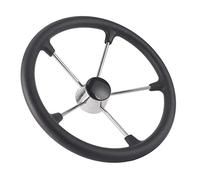 HUSHUI 15.5in Boat Steering Wheel with Durable PU Foam Grip for Comfortable Handling Marine Accessory 304 Stainless Steel