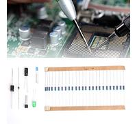 HUSHUI 1565PCS Electronic Component Assorted Kit for Electronics Circuit Repair, Features Capacitors, LEDs, Resistors, and Transistors