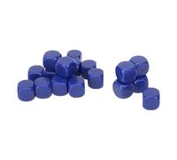 HUSHUI 16mm Dice 20pcs Durable Teaching Toys for Board Games and Math Games Plastic Round Corner Dice (Blue)