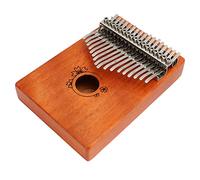HUSHUI 17 Key Thumb Finger Piano in Mahogany, Easy to Play Musical Instrument for Beginners, Portable and Lightweight Design, Beautiful Floral Pattern