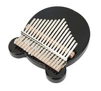 HUSHUI 17 Tone Kalimba Portable Thumb Piano with Metal Keys for Beginners Mini Finger Instrument - Black Acrylic Design