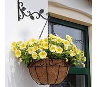 HUSHUI 2 Pcs European Iron Wall Hanging Hook for Flower Pots Ornament Garden Decoration (Black)