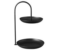 HUSHUI 2 Tier Iron Fruit Serving Tray,Multi Tier Cake Stands Storage Platter for Coffee Bar, Kitchen Counter, Holiday Decor (Iron art 2)