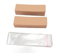 HUSHUI 200PCS Bookmark Sleeve Set, Kraft Paper Display Cards with Transparent Self Adhesive Bags for Handmade Bookmarks, Crochet Hooks Jewelry Craft
